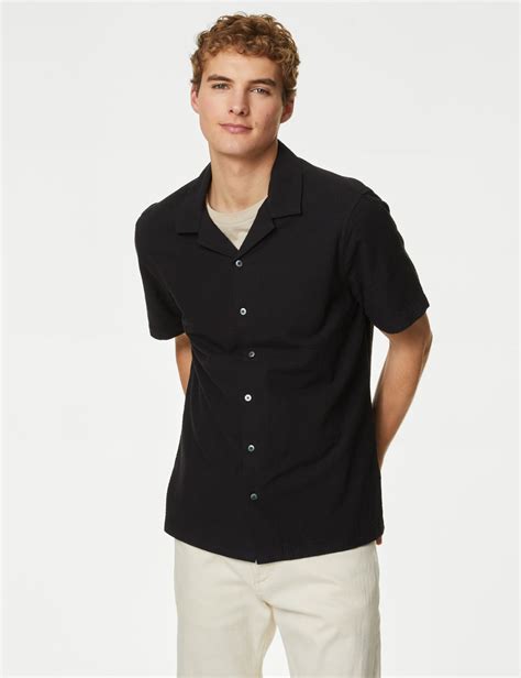 cuban collar shirt mens