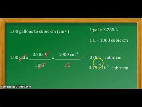 cubic cm to gallons