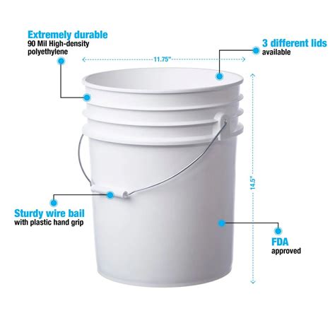 cubic feet in 5 gallon bucket