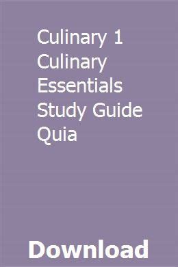 culinary 1 culinary essentials study guide quia Reader