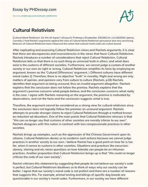 cultural relativism essay Ebook Epub