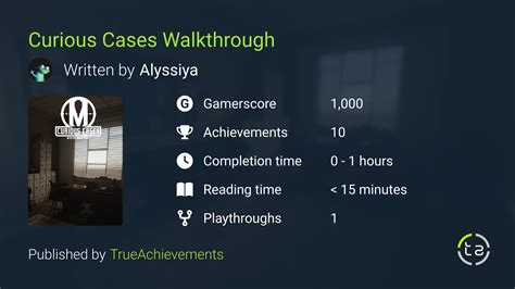 Curious Cases Walkthrough