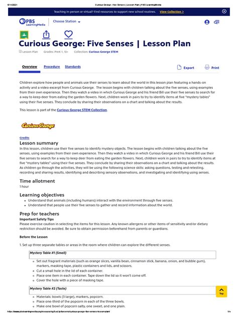 curious george lesson plans speakingofspeech Doc