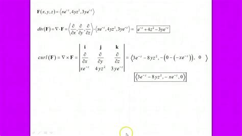 curl and divergence calculator