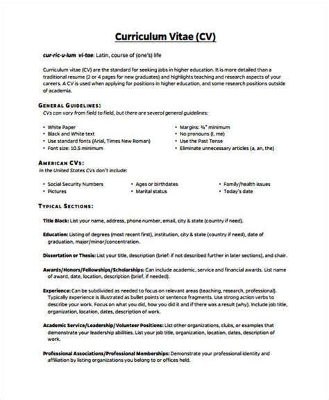curriculum vitae examples education Kindle Editon
