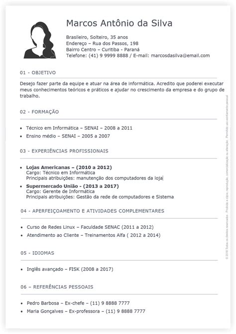 curriculum vitae simples pronto PDF