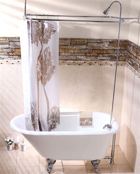 curtain rod for clawfoot bathtub