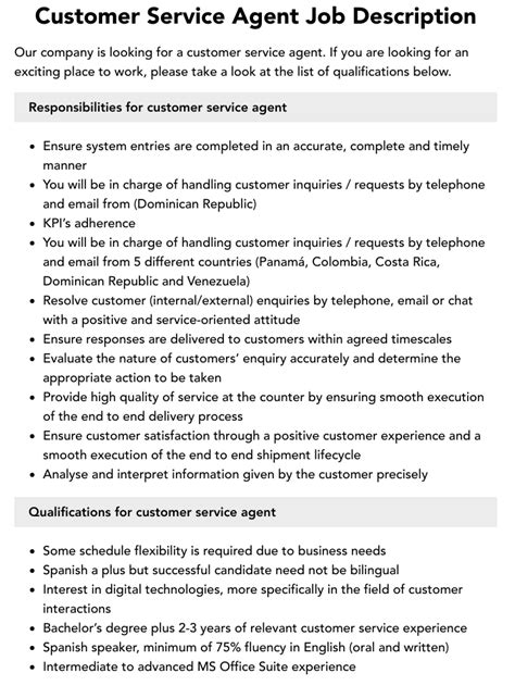 customer service agent duties Epub