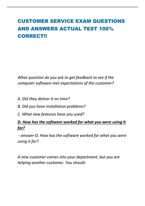 customer service exam papers samples verify PDF