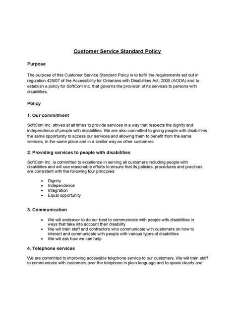 customer service procedure template Epub