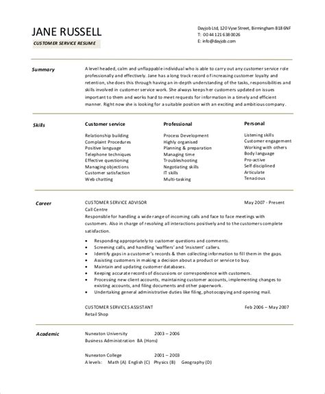 customer service resume objective Epub