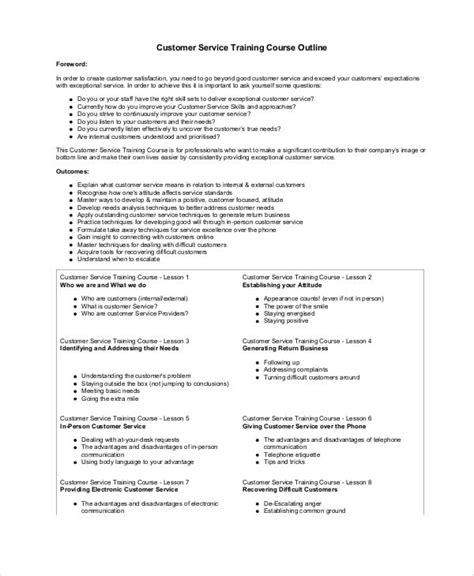 customer service training course outline Doc