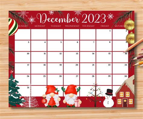 cute christmas calendar template Reader