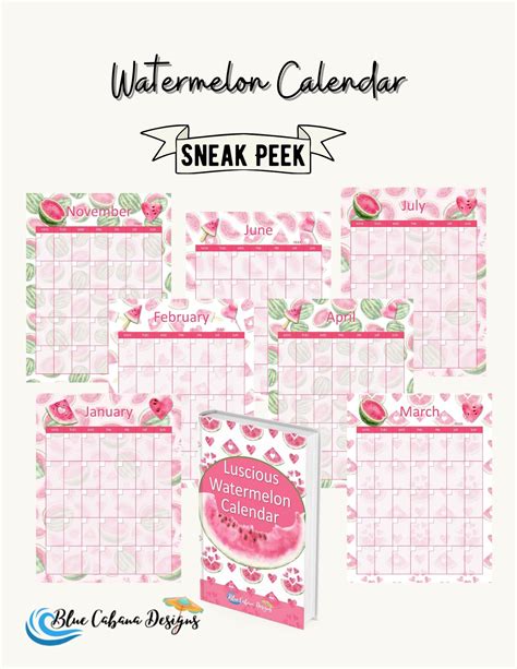 cute watermelon 2016 monthly planner pdf Kindle Editon