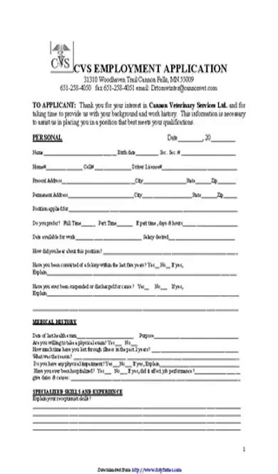cvs job application ct Kindle Editon