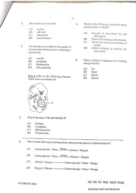 cxc integrated science multiple choice past papers Reader