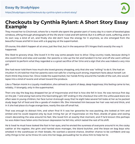 cynthia rylant checkouts short story Reader