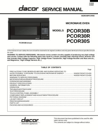 dacor service manuals Doc