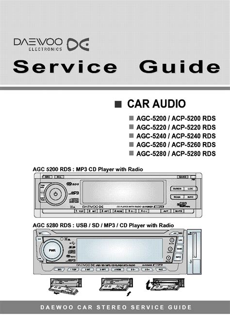 daewoo agc 5200 5220 5240 5260 5280 service manual user guide Epub