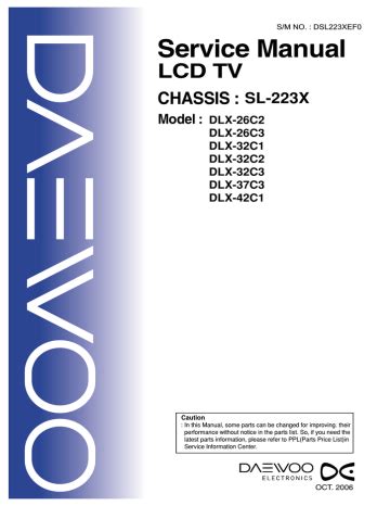 daewoo dlx 26c2 26c3 32c1 32c2 32c3 37c3 42c1 service manual user guide Kindle Editon