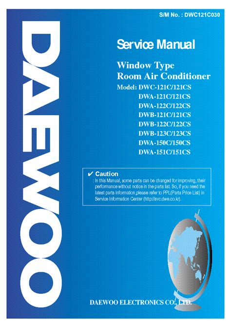 daewoo dwc121c user guide PDF