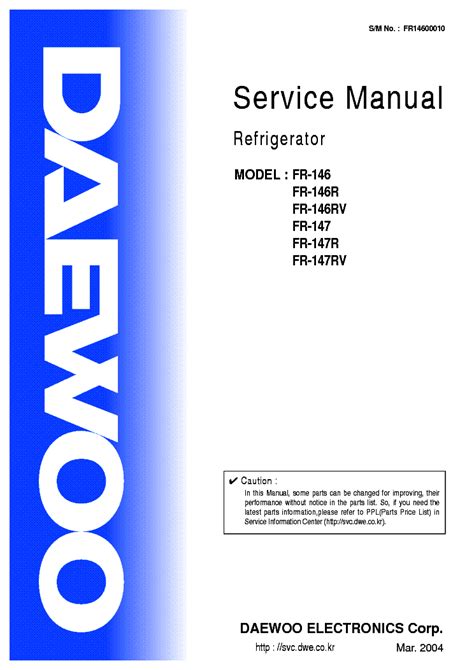 daewoo fr 146 146r 146rv 147 147r 147rv service manual user guide Epub