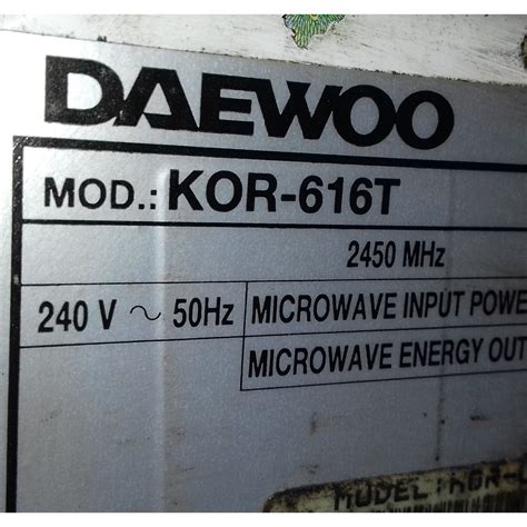 daewoo kor 616t user guide PDF