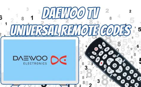 daewoo tv codes for remotes Doc