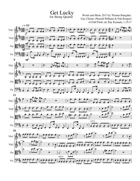 daft punk string quartet get lucky sheetmusic Epub