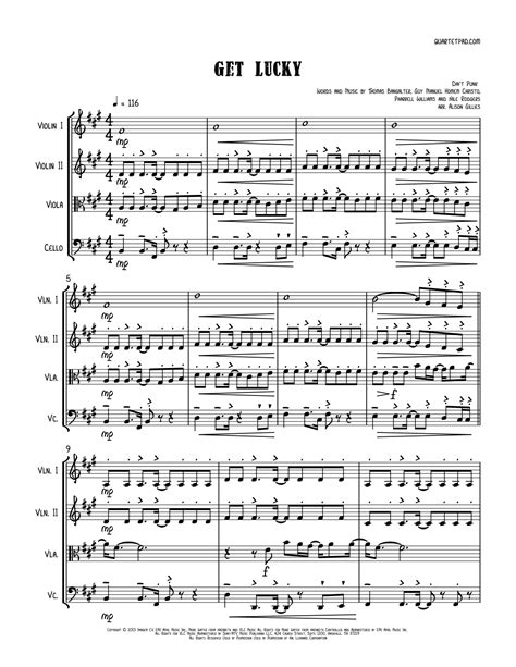 daft punk string quartet get lucky sheetmusic Ebook PDF