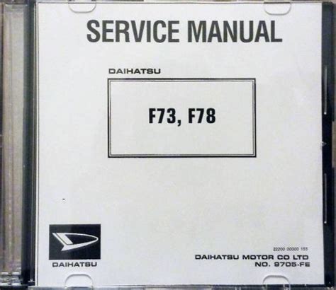 daihatsu fourtrak f78 workshop manual Doc