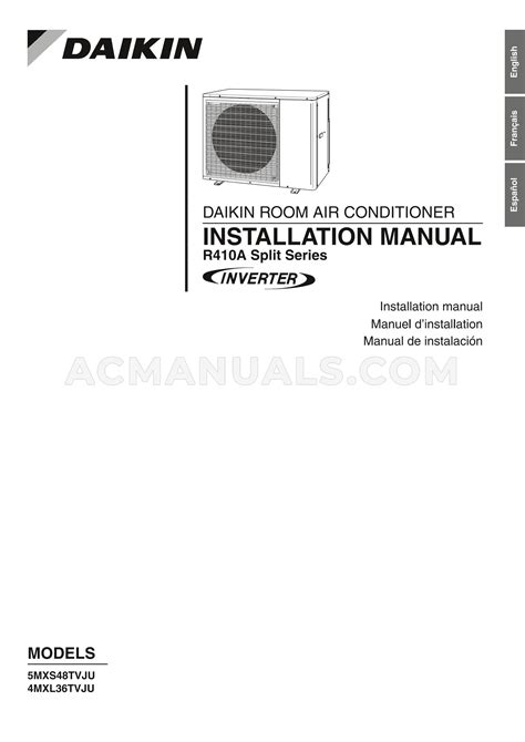 daikin air conditioning installation manual PDF