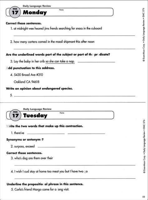 daily language review grade 6 Doc