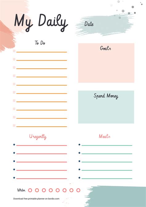 daily planner template Epub