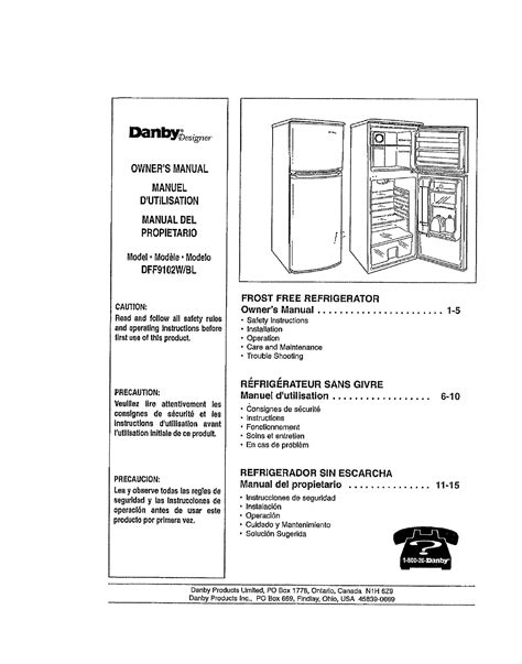 danby dff9102w bl user guide PDF