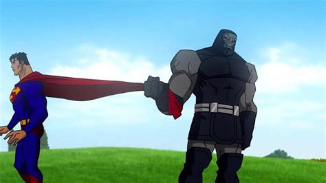 darkseid grabbing superman cape