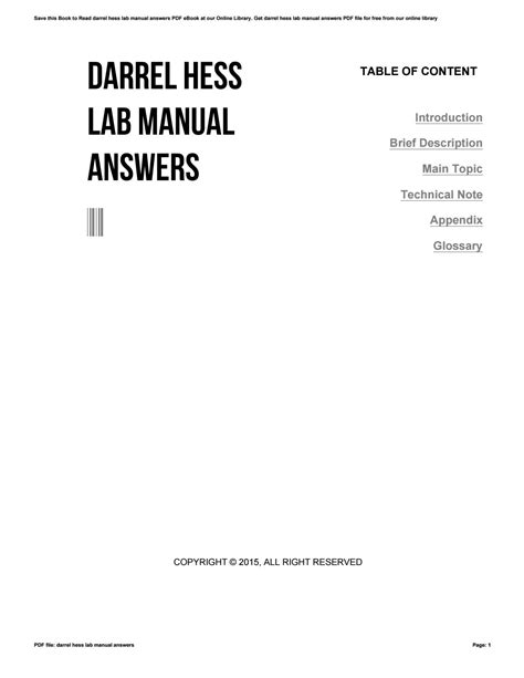 darrel hess laboratory manual answers Reader