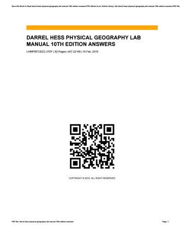 darrel hess laboratory manual answers Reader