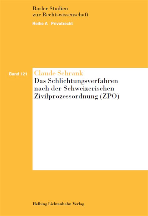 das schlichtungsverfahren nach schweizerischen zivilprozessordnung PDF