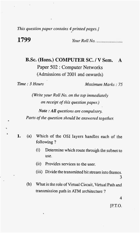 data communication and computer networks question paper Doc