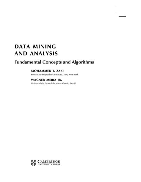 data mining and analysis fundamental concepts and algorithms Reader