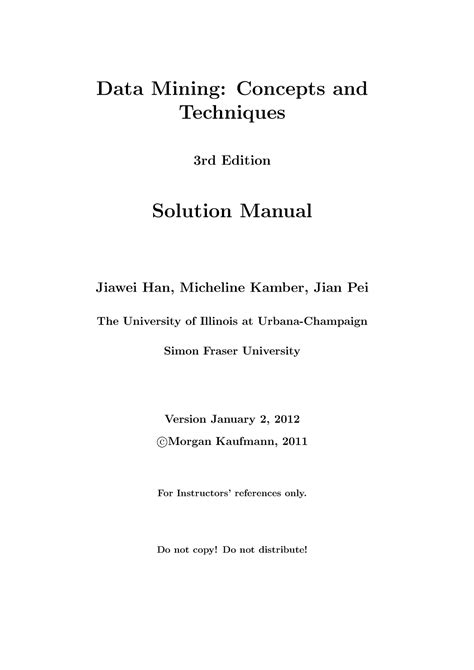 data mining concepts techniques third edition solution manual Doc