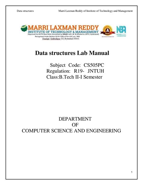 data structures through c++ lab manual jntu Doc