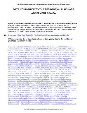 date your guide to the residential purchase agreement rpa ca PDF