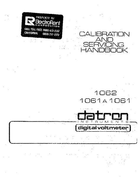 datron 1062 1061a 1061 calibration service user guide Kindle Editon