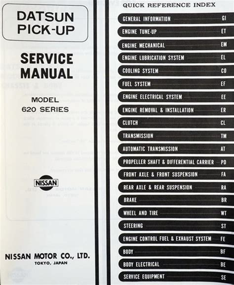 datsun 620 shop manual PDF