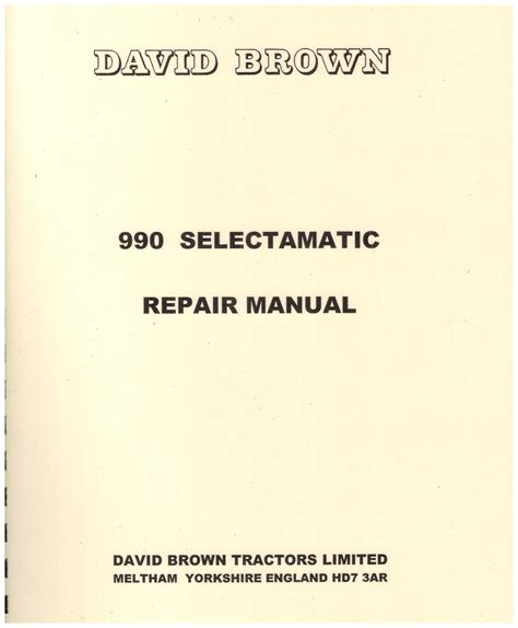david brown 990 selectamatic manual PDF