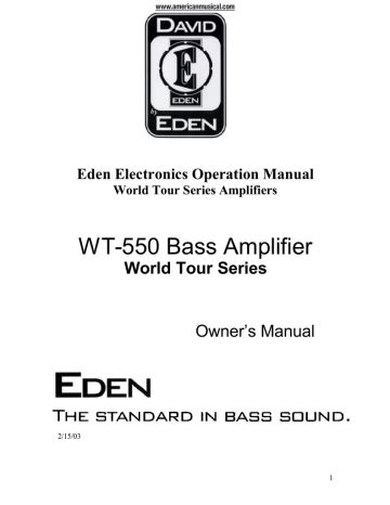 david eden wt 550 user guide PDF