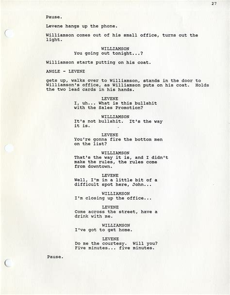 david mamet glengarry glen ross play script Reader