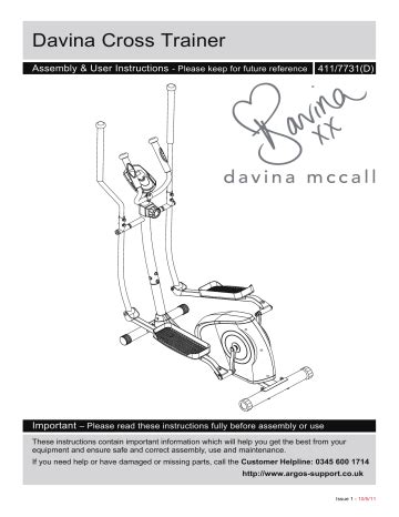 davina 2 in 1 cross trainer instruction manual Ebook Kindle Editon